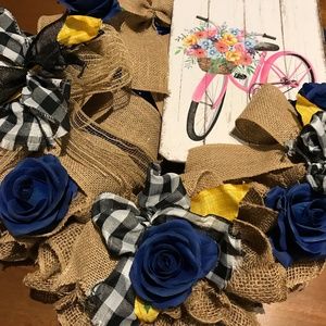 LOVE YOU To The Moon And Back Wreath BLUES FINAL SALE